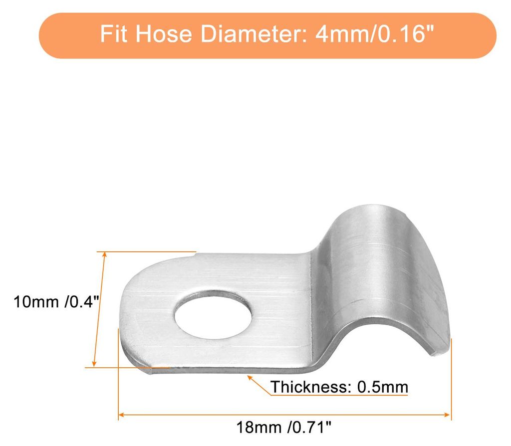 60 Stš¹ck Rohrschellen Edelstahl- Befestigungsschelle Schlauchschnalle Kabelschellen | Rohrhalter fš¹r Rohrdurchmesser ? 4mm