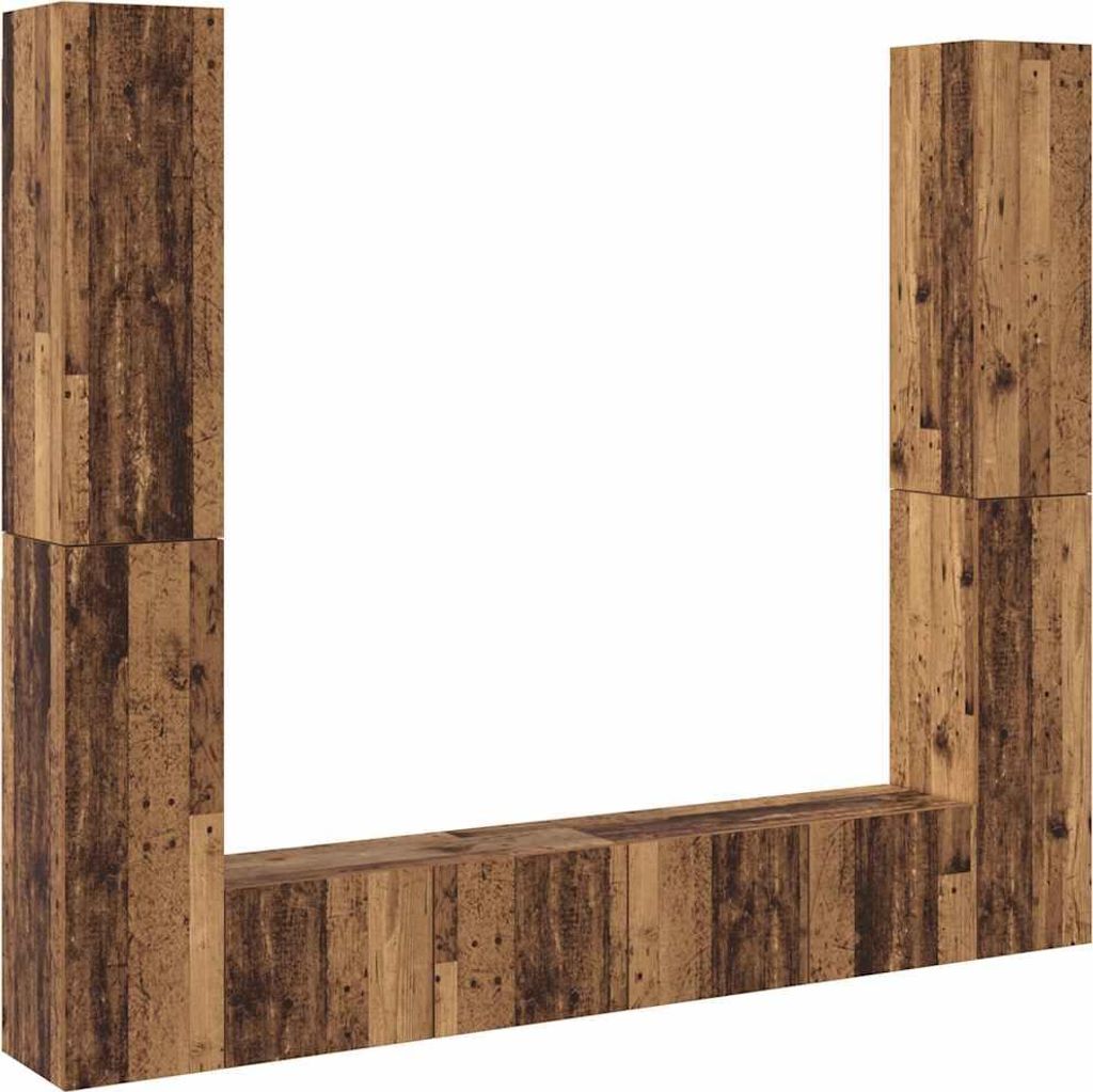 vidaXL TV-Wandschränke 6 Stk. Altholz-Optik Holzwerkstoff