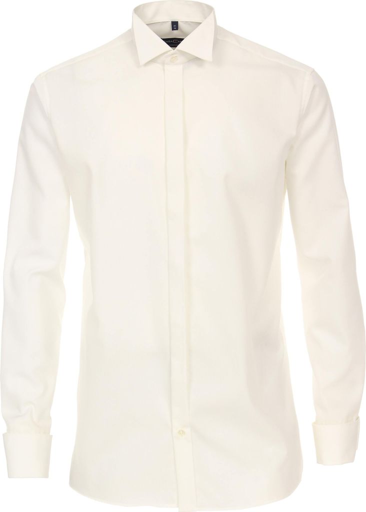 CASAMODA Herren Festhemd Langarm Kläppchen Umschlag Comfort-Fit Creme 37