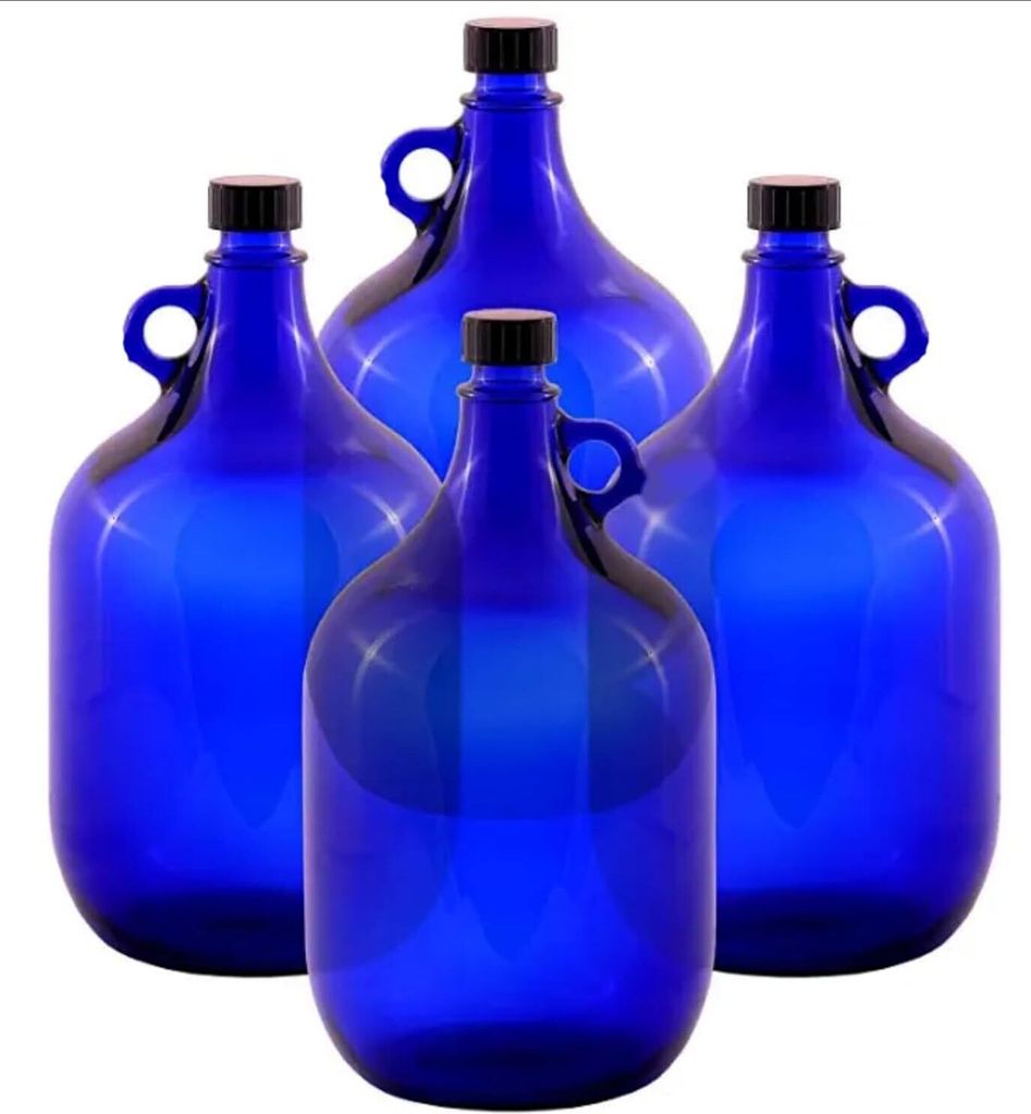 4 x 2L Blaue Flasche Weinballon Glasballon GÄRBALLON Produktbild 1