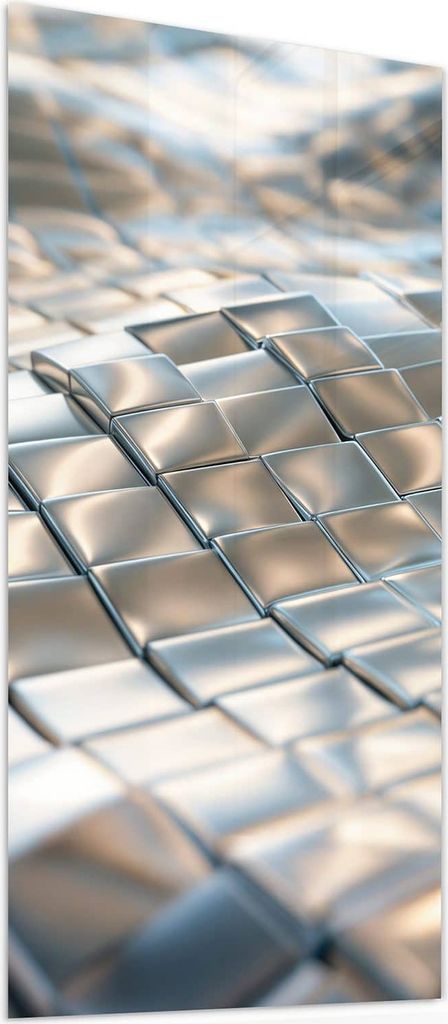 Glasbild 40x80cm in XXL für Wohnzimmer, Schlafzimmer Motiv Metallische Fläche