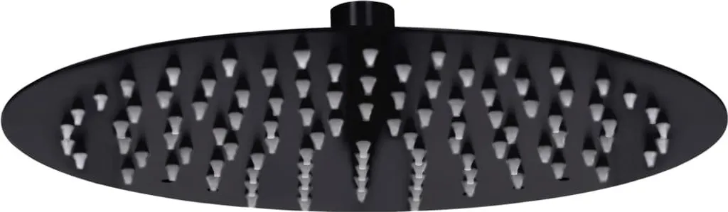 Soffione Doccia 25cm Acciaio Inox Nero Anticalcare | The Living Store