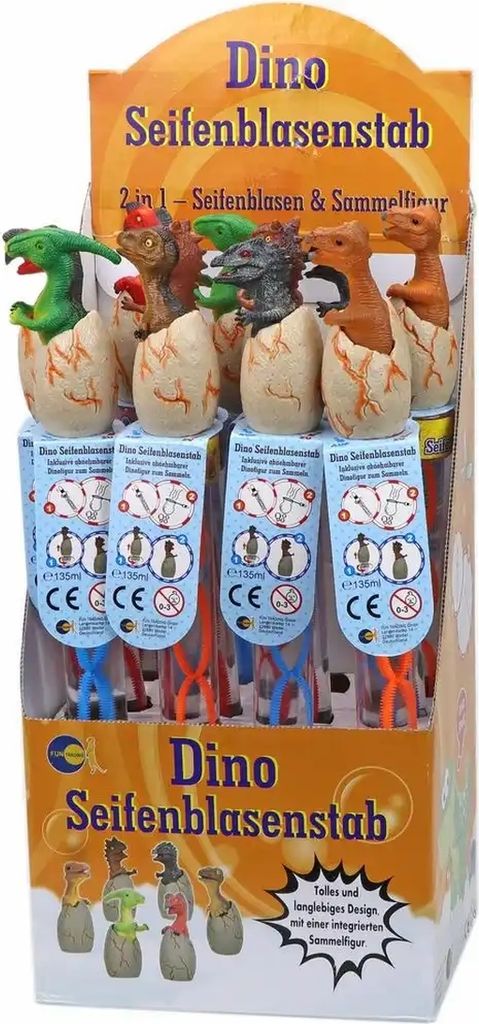 Dinosaurier 34cm, inklusive 135 ml Seifenblasenflüssigkeit,, Fun Unlimited
