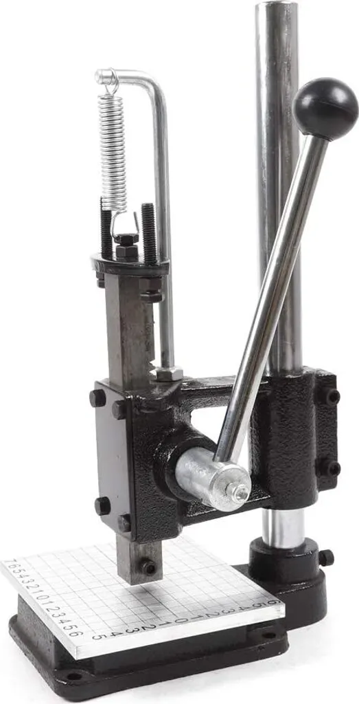 Perforatrice pour cuir réglable en hauteur avec plateau de pression inox