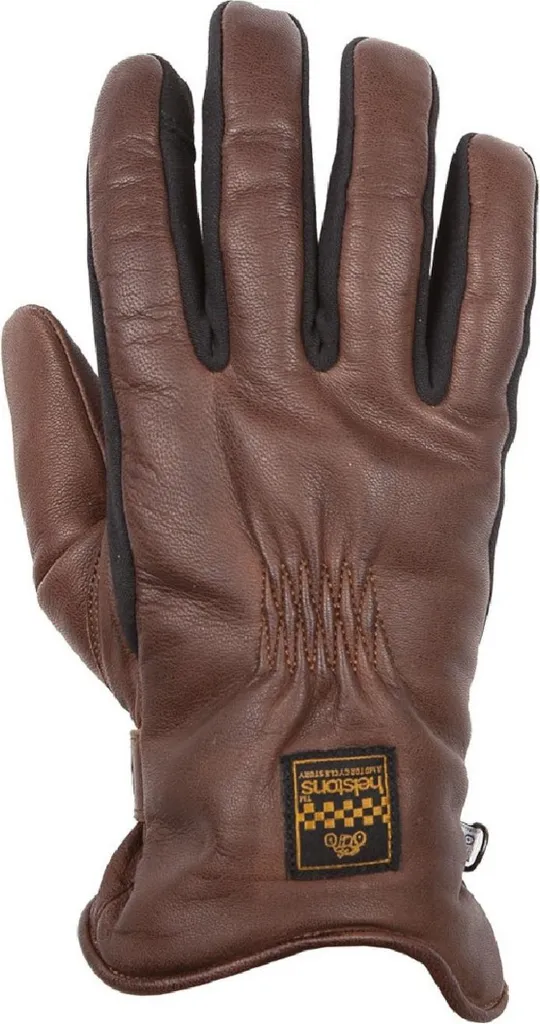 Gants moto Helstons Benson cuir souple et protecteur noir choco taille 10