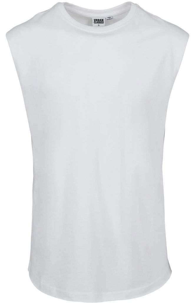 Urban Classics - Oberteil Offene Kante für Herren Ärmellos TN395 (XL) (Weiß)