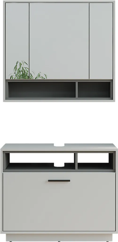 Ensemble mobilier de salle de bain 2 pièces gris anthracite Vicco 55791