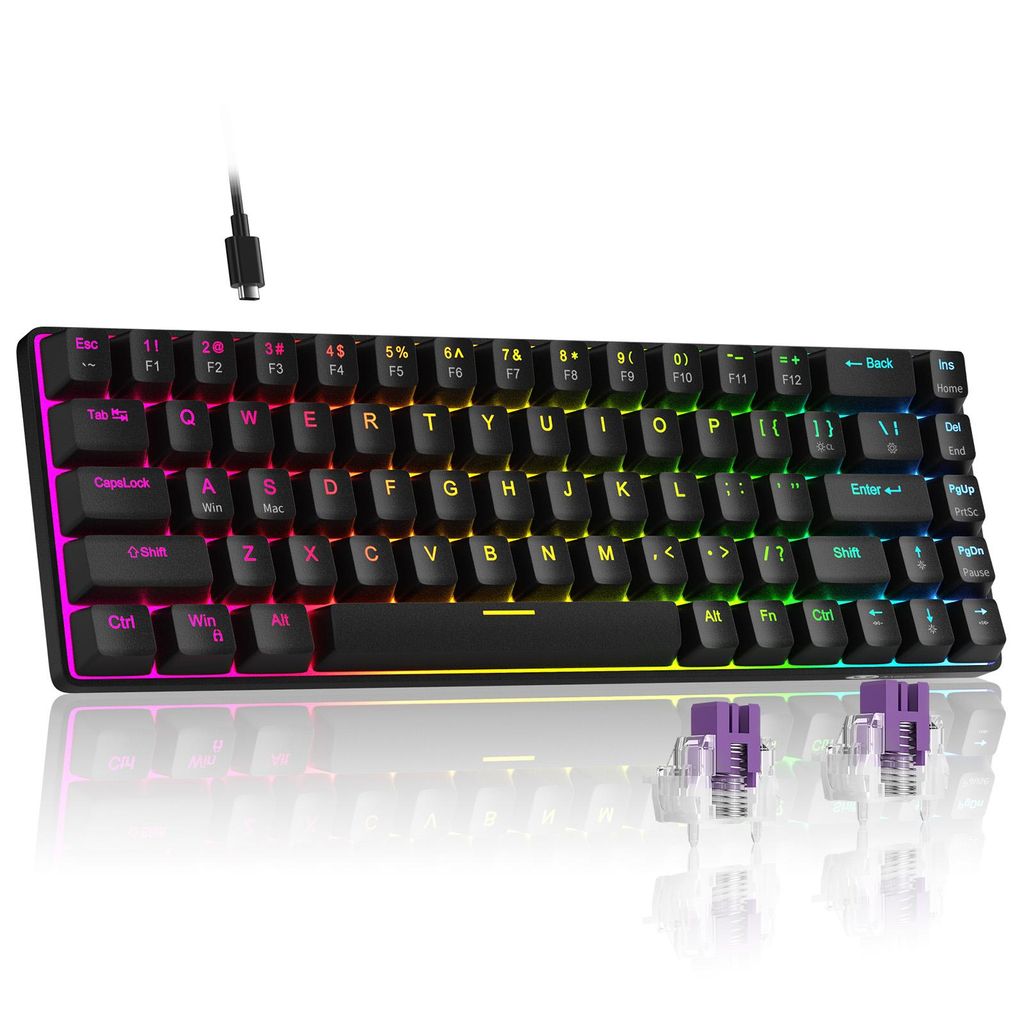 65% Mechanische Tastatur 68 Tasten, RGB Beleuchtung, Hot Produktbild 