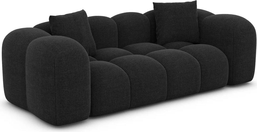 Strukturstoff 2-Sitzer Couch Valora Schwarz
