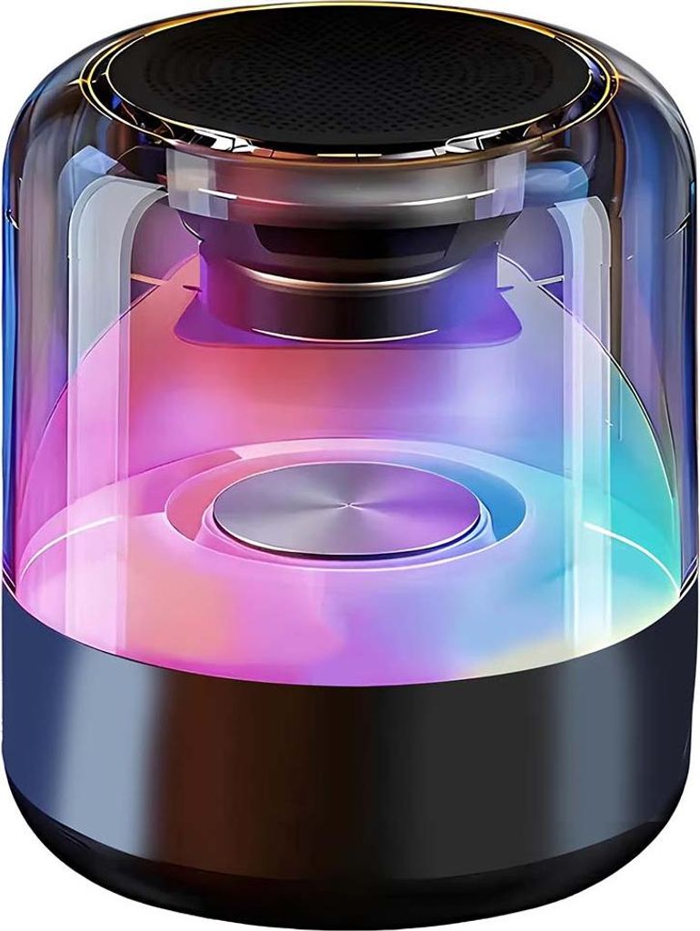 Avizar, Bluetooth-Lautsprecher 5 W tragbar mit RGB-LED-Beleuchtung, Schwarz
