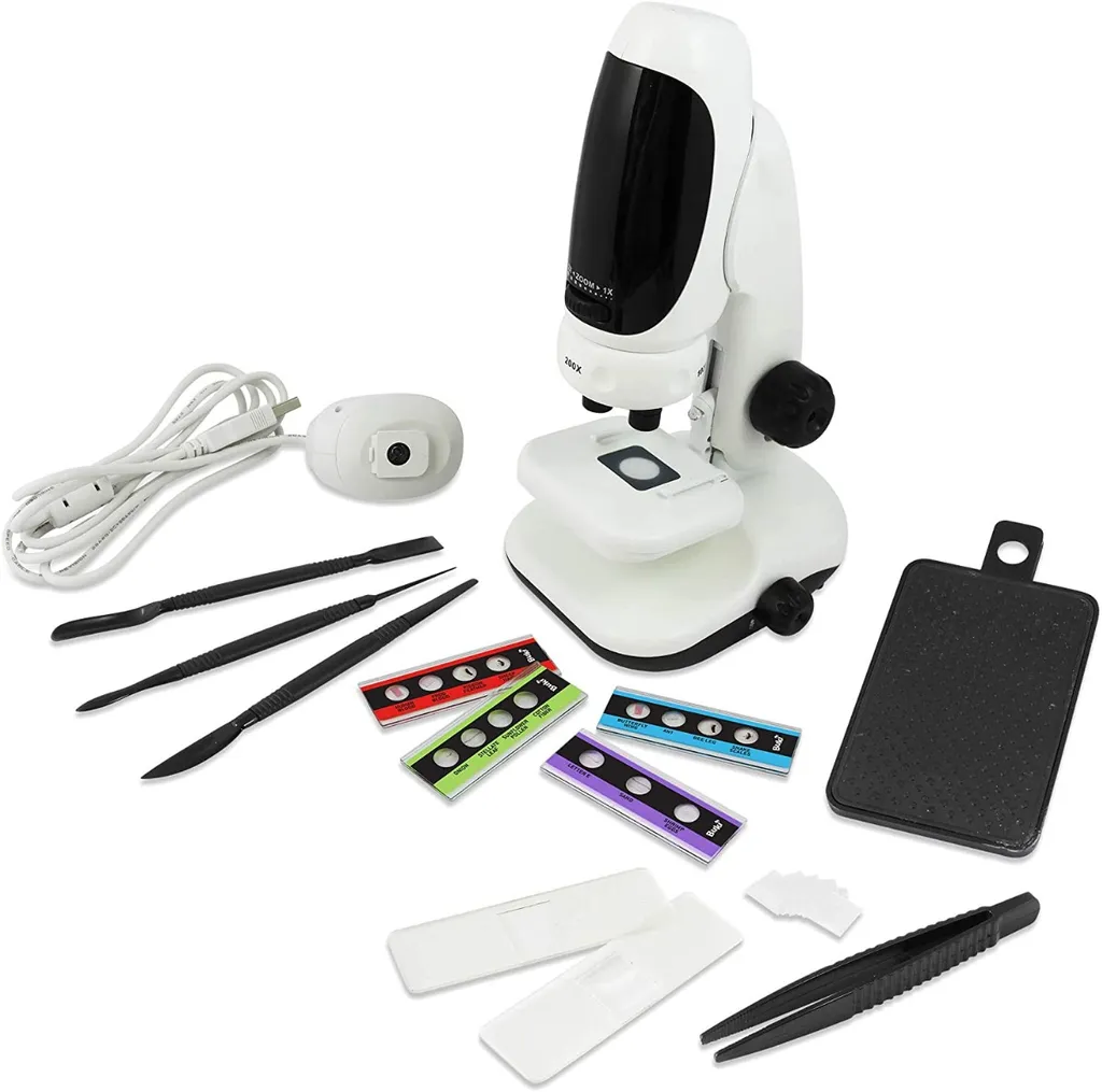 Microscope vidéo numérique 400x Kit scientifique 3-en-1 HD pour enfant