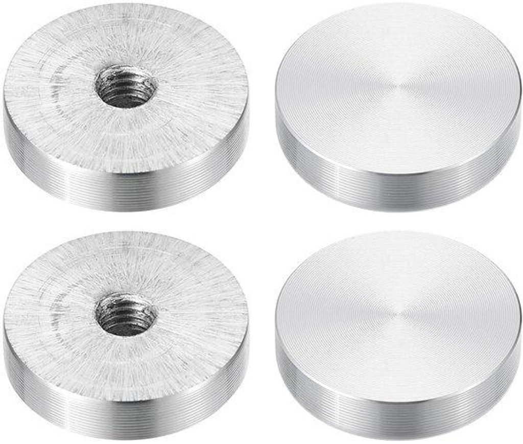 Aluminium-Scheiben mit M8-Schraubverschluss für Glas-Tisch - Set aus 4 Stücken
