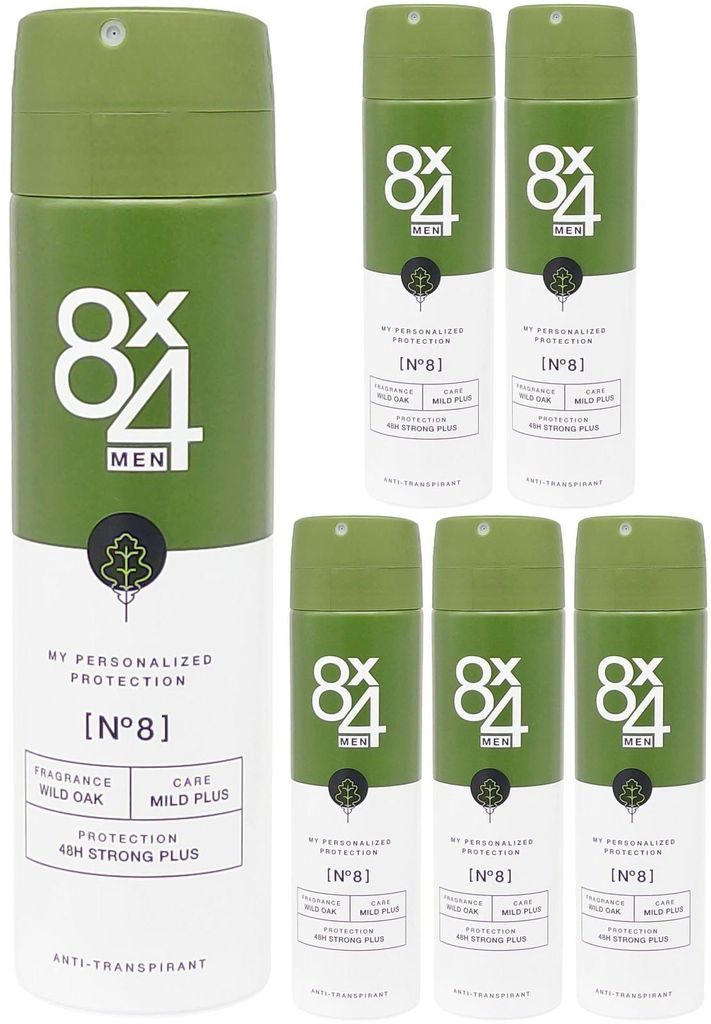 6er Pack 8x4 Men WILD OAK 150ml | 48h Deodorant Spray