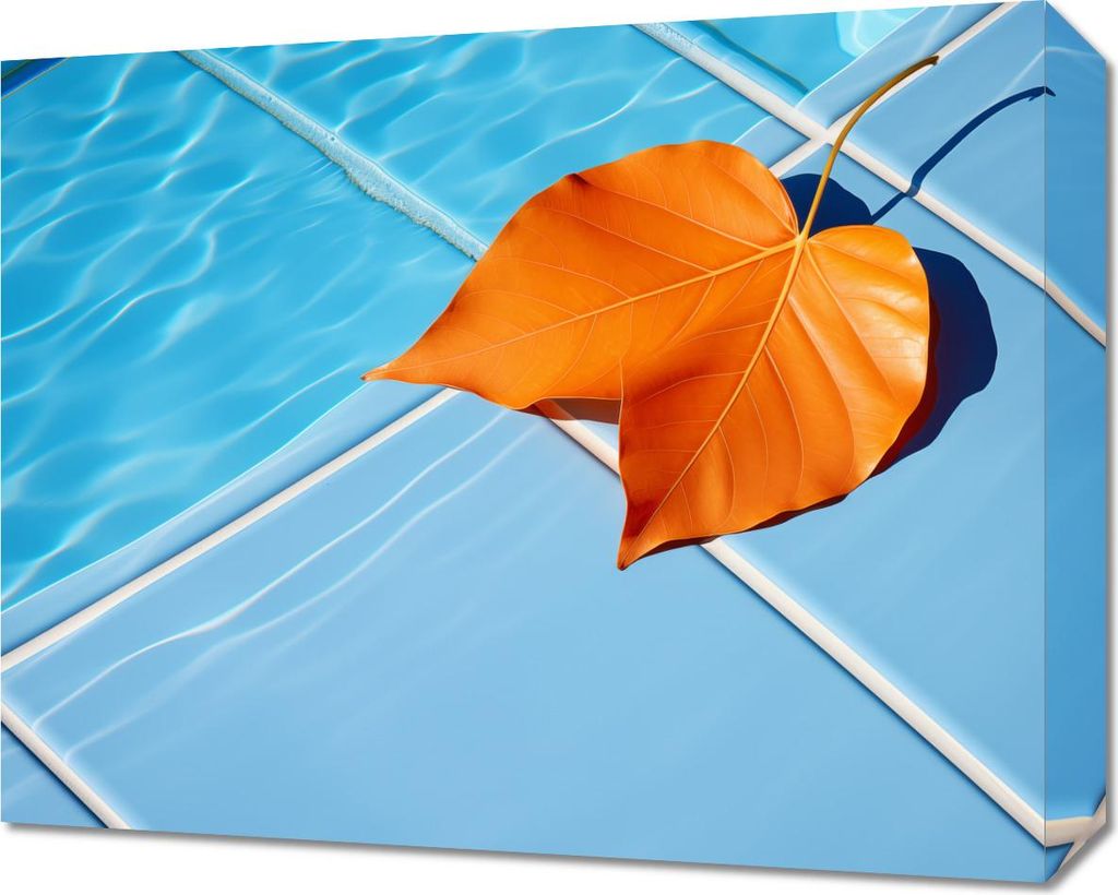 Bild 50x40cm Blatt am Wasser