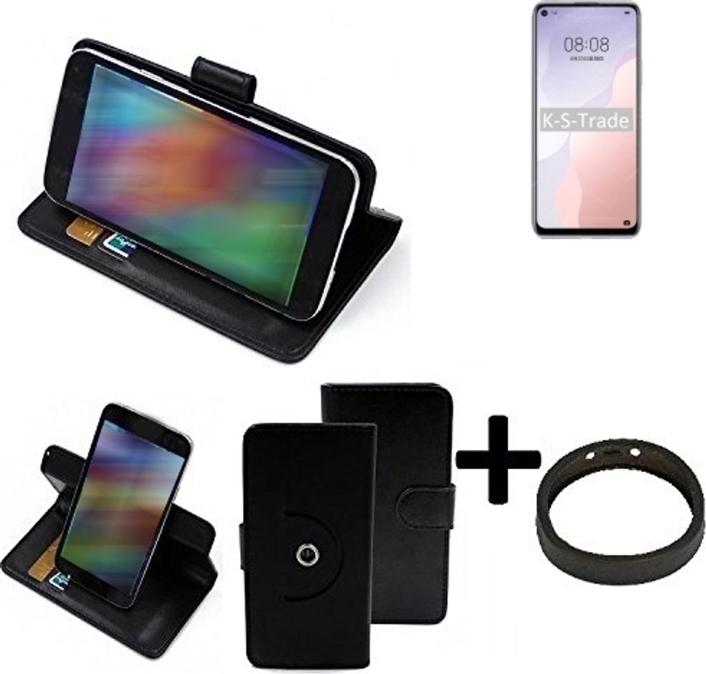 K-S-Trade Case Schutz Hülle kompatibel mit Huawei nova 7 SE 5G Vitality Edition + Bumper Handy Hülle Flipcase Smartphone Cover Handy Schutz Tasche