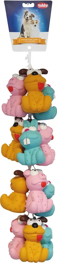 Lot de 12 Petits Animaux Latex sur Cordelette - Jouets de Rapport 12,5cm