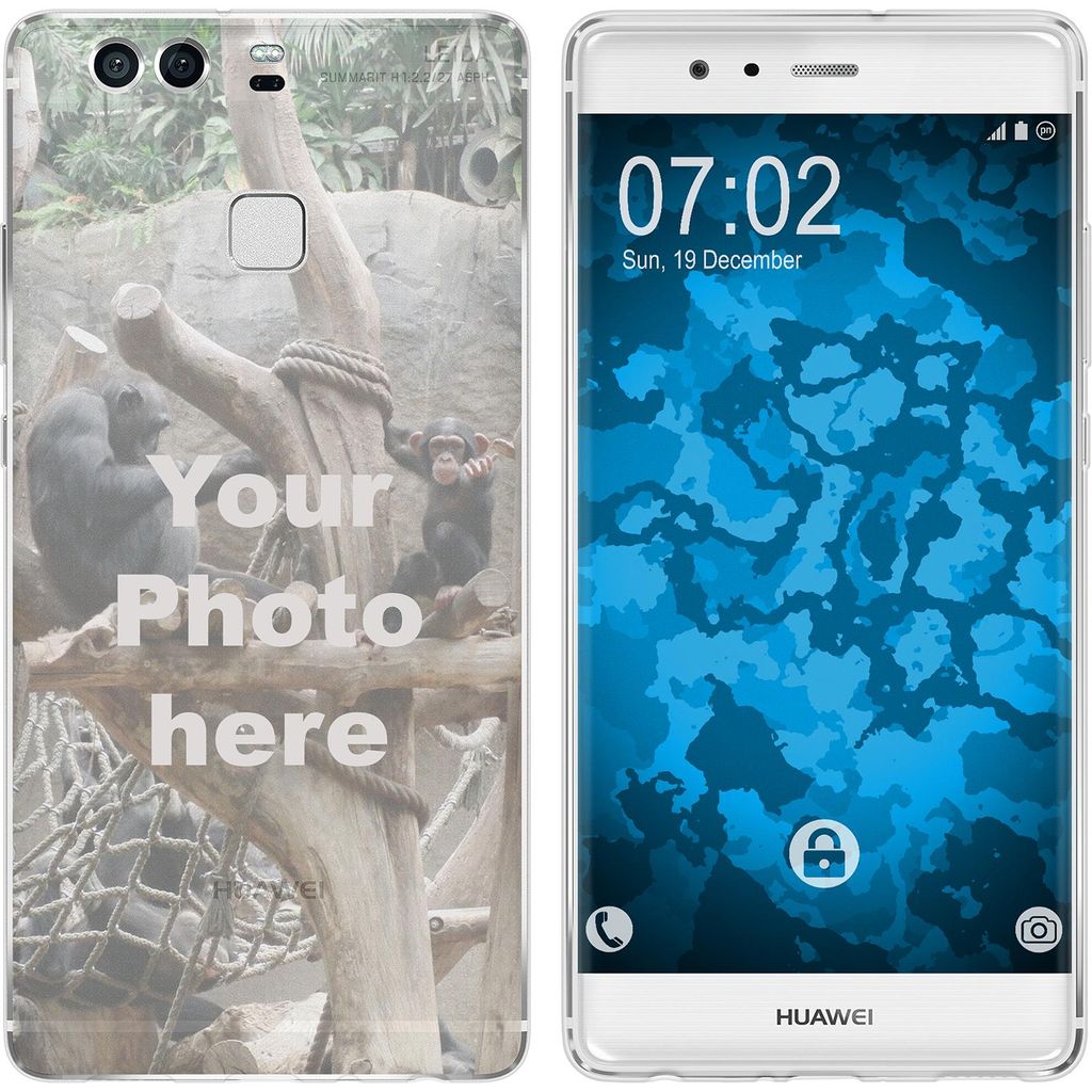 PhoneNatic Case kompatibel mit P9 Personalisierte Handyhülle clear zum selbst gestalten mit eigenem Foto