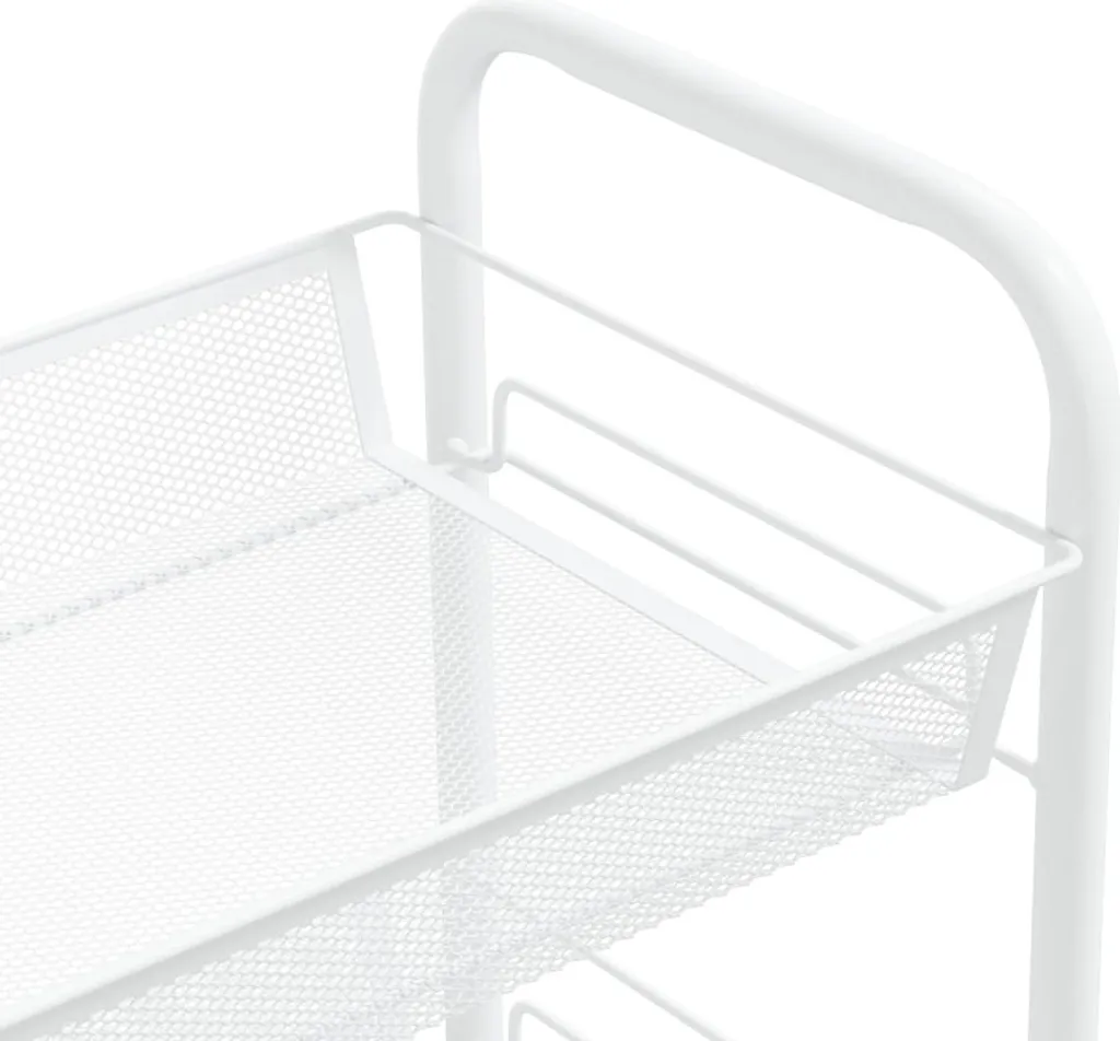 Carrello da Cucina Bianco in Ferro 3 Ripiani 46x26x64cm | Offerta Online - 5