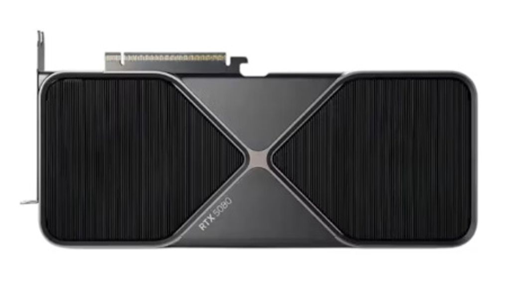 A studio shot of a graphics card.