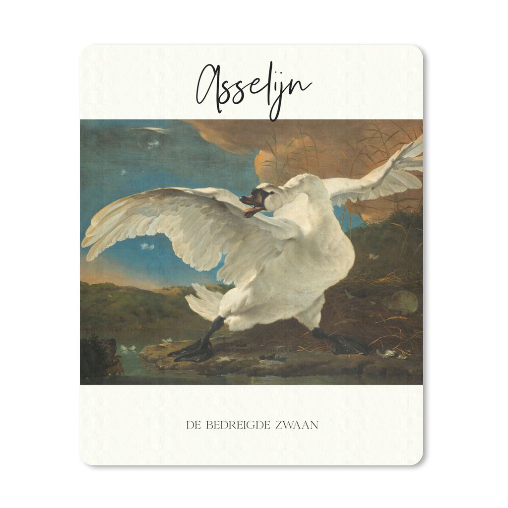 MuchoWow Mauspad Mousepad Kunst - Der gefährdete Schwan - Jan Asselijn 19x23 cm - Mousepads - Maus Mat - Pad - Mausunterlage - Mauspads - Spielen