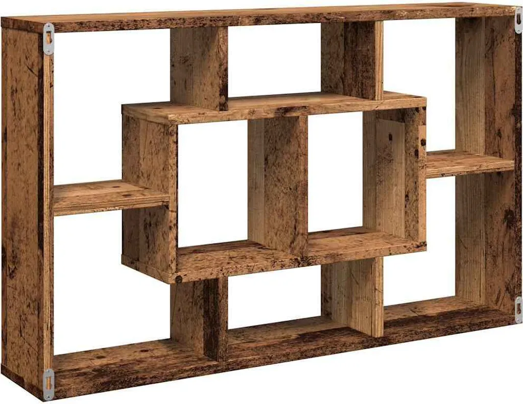 SYFAX™ Scaffale a Parete Legno Antico 85x16x52,5 cm Legno Multistrato