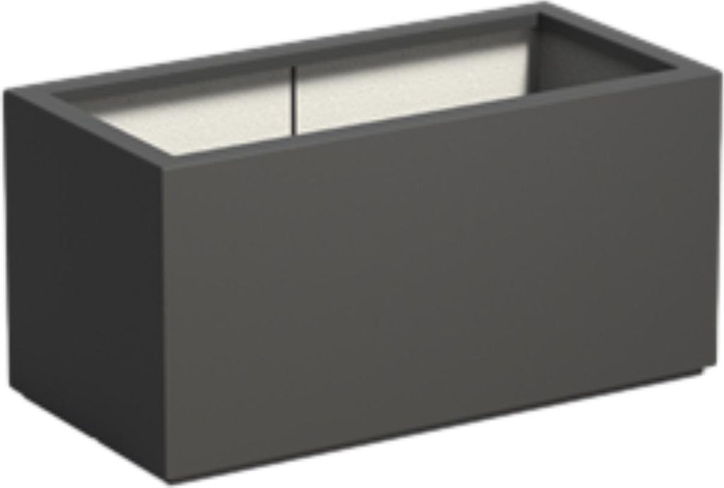 Adezz Pflanzgefäß Carrez mit Boden Fiberglas Pflanzkübel Blumenkübel schwarz