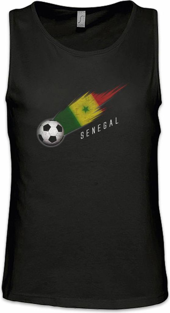 Urban Backwoods Senegal Football Comet I, Ärmelloses T-Shirt, Farbe: Schwarz, Größe: 5XL