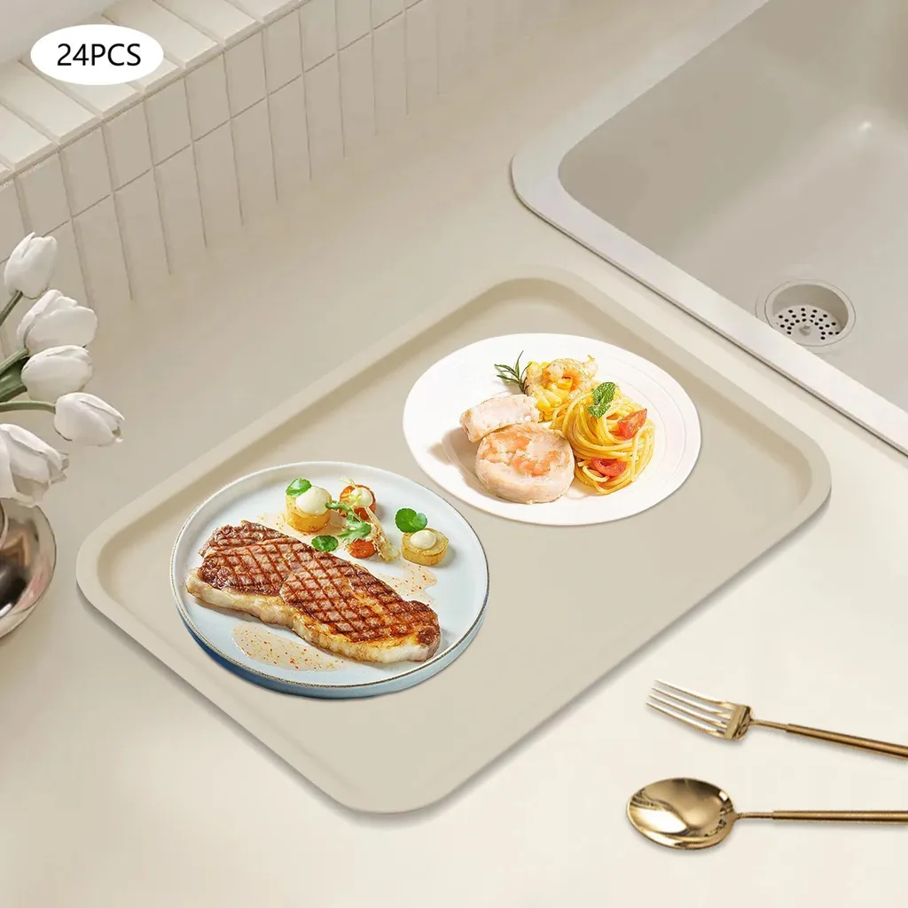 Vassoi Mensa Professionali 36x27 cm PP Bianco - Fornitura Stock 24pz - 4