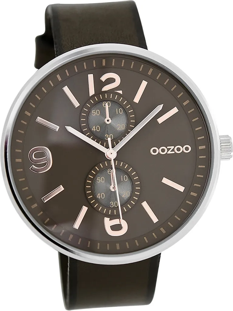 Montre Quartz Homme Cuir Marron pour Look Business et Casual Oozoo