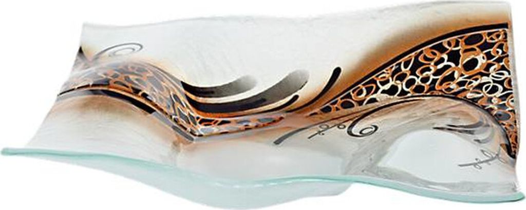 Glasschale Gold Fusion 22x22cm, aus Kristallglas