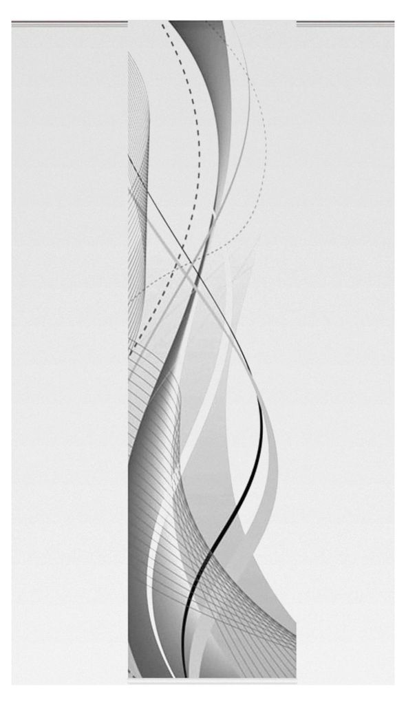 Schiebevorhang Digitaldruck Carlisle, Dekostoff Seidenoptik, 245 x 60 cm, grau