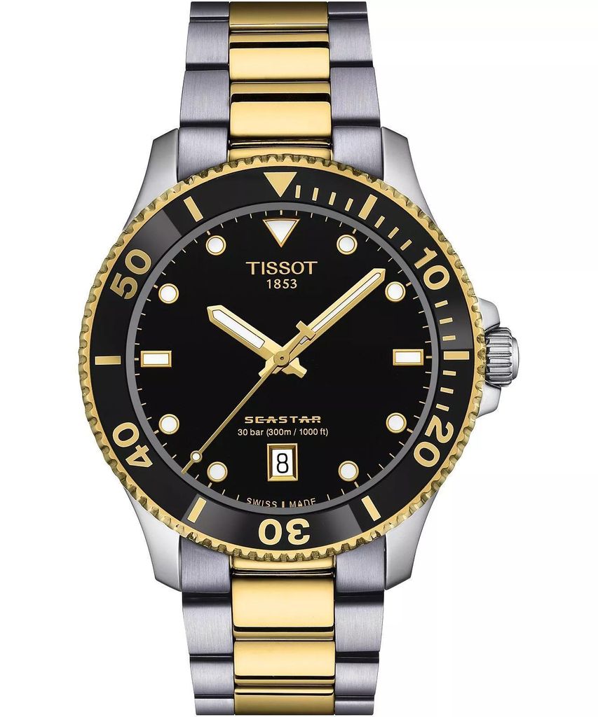Tissot Seastar 1000 Quarz, schwarzes Zifferblatt, 40 mm, Produktbild 