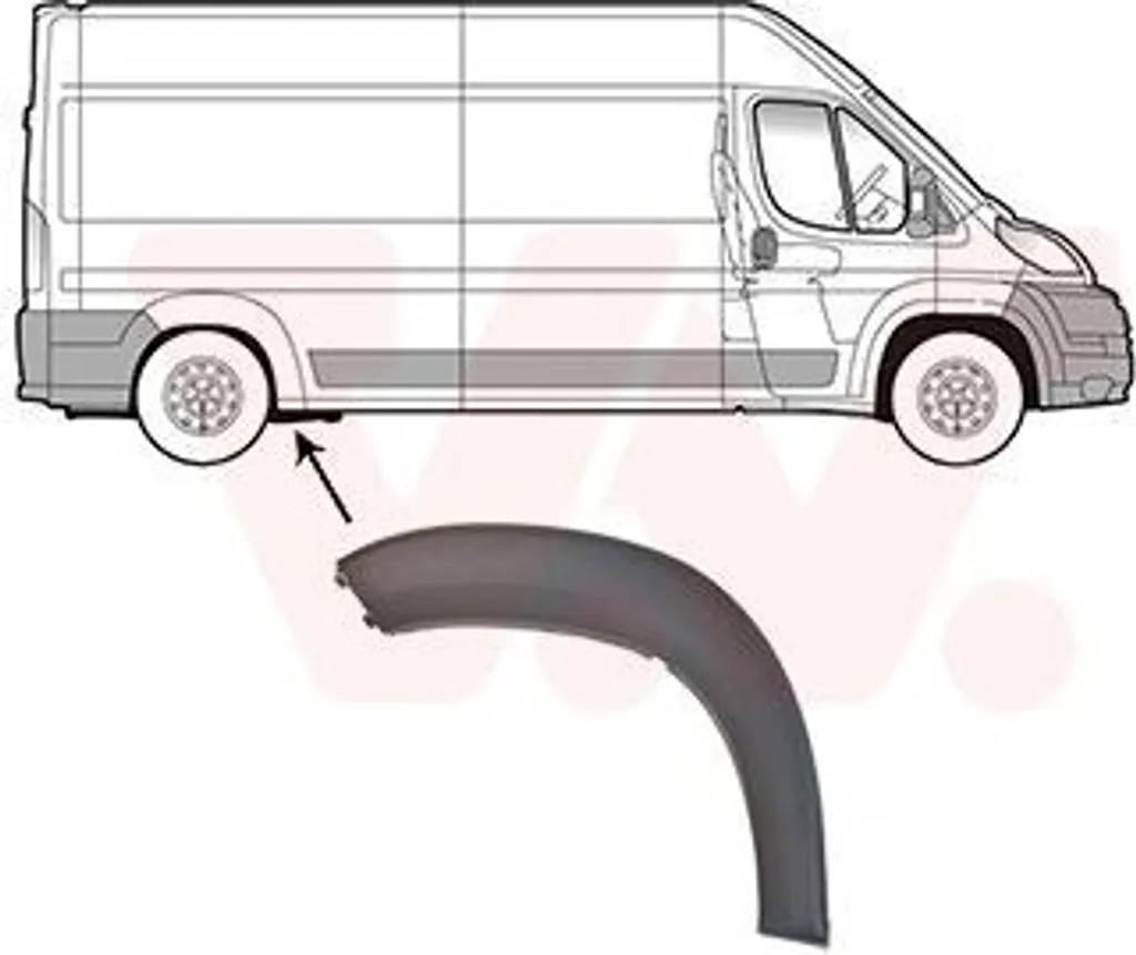 Élargissement d'aile arrière droite VAN WEZEL 4043582 pour PEUGEOT Boxer