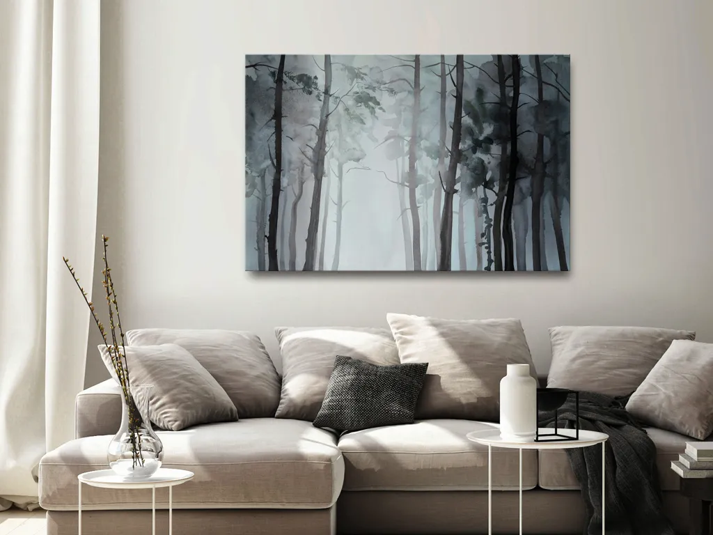 Quadro su Tela Foresta Nebbiosa 90x60 cm | Arredo Parete Moderno Italiano - 2