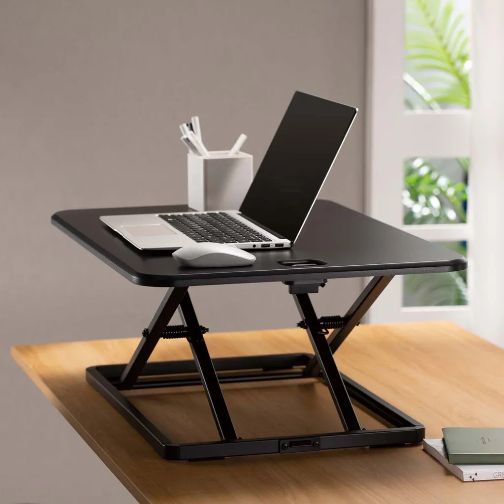 Support de bureau réglable en hauteur assis-debout à plateau compact