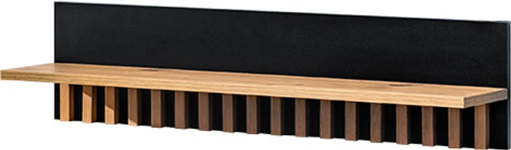 Étagère murale Melle 80 cm Minio en Chêne Artisan et tasseaux Noir Mat