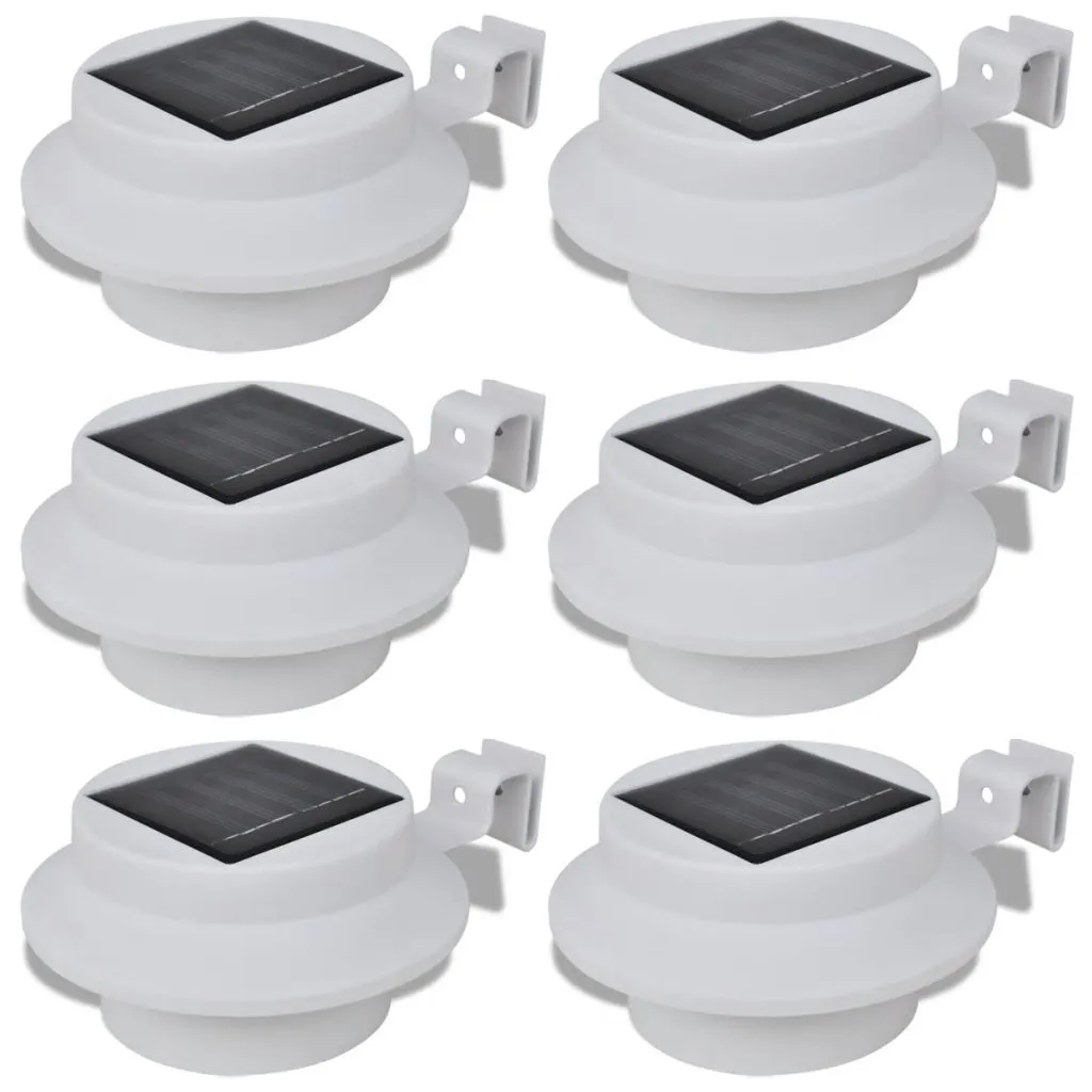 Sicurezza Perimetrale con 6 Luci Solari vidaXL per Grondaia e Muro