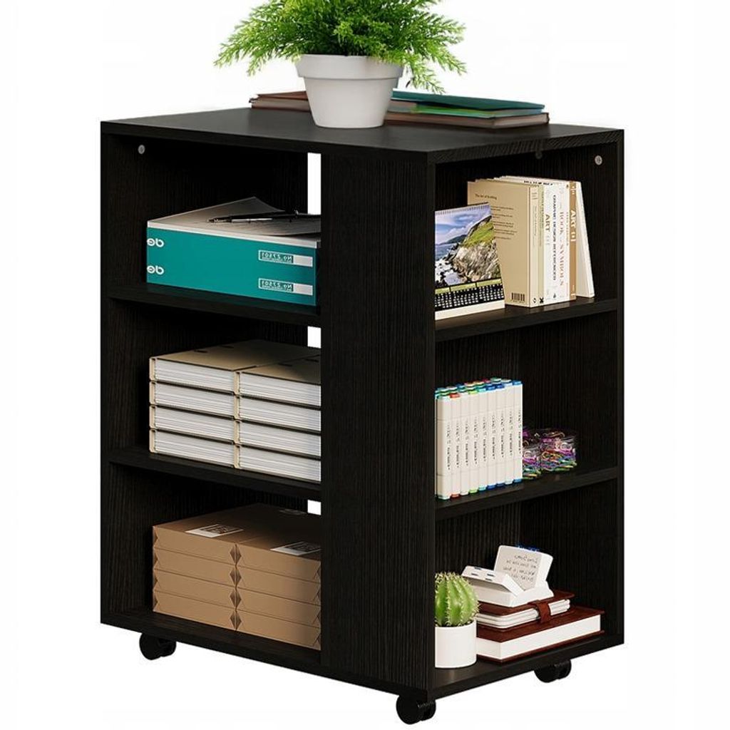 Multifunktionaler Druckertisch Regal Auf Rollen Regal Schrank Schwarz