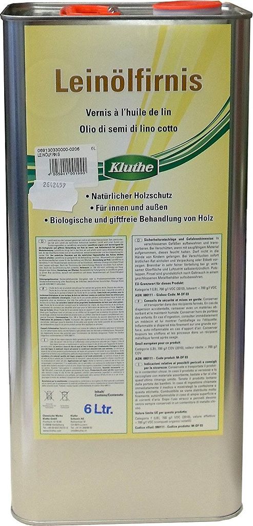 6 Liter Leinöl - Firnis Holzimprägnierung & zum Herstellen Produktbild 