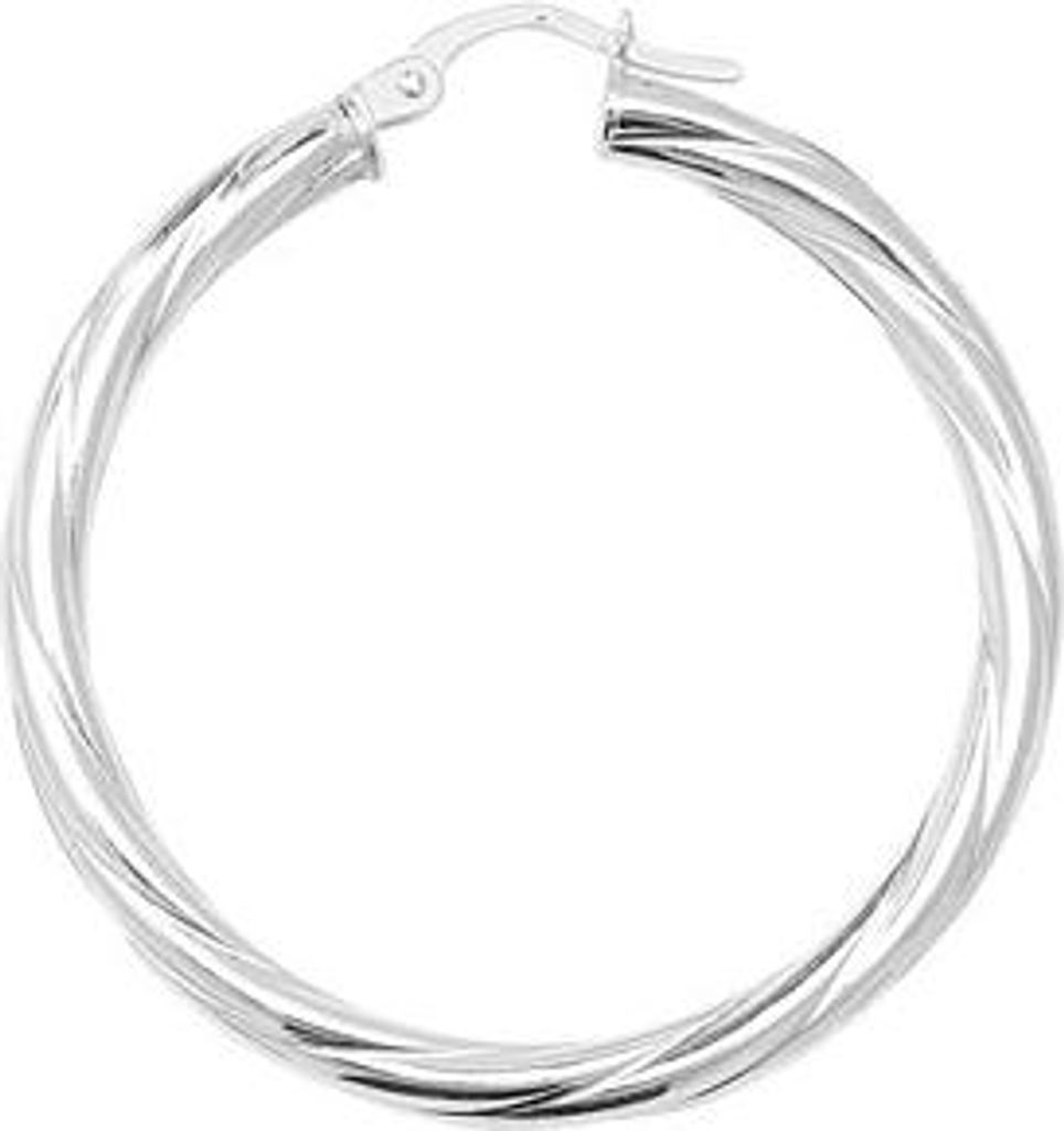 925 Sterling Silber Damen - Paar Creolen - 30mm; TRS11518MM30