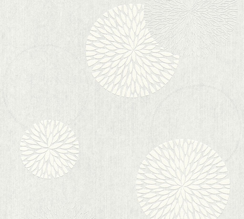 A.S. Création Blumentapete Meistervlies Tapete mit Ornamenten Vliestapete überstreichbar weiß 10,05 m x 0,53 m