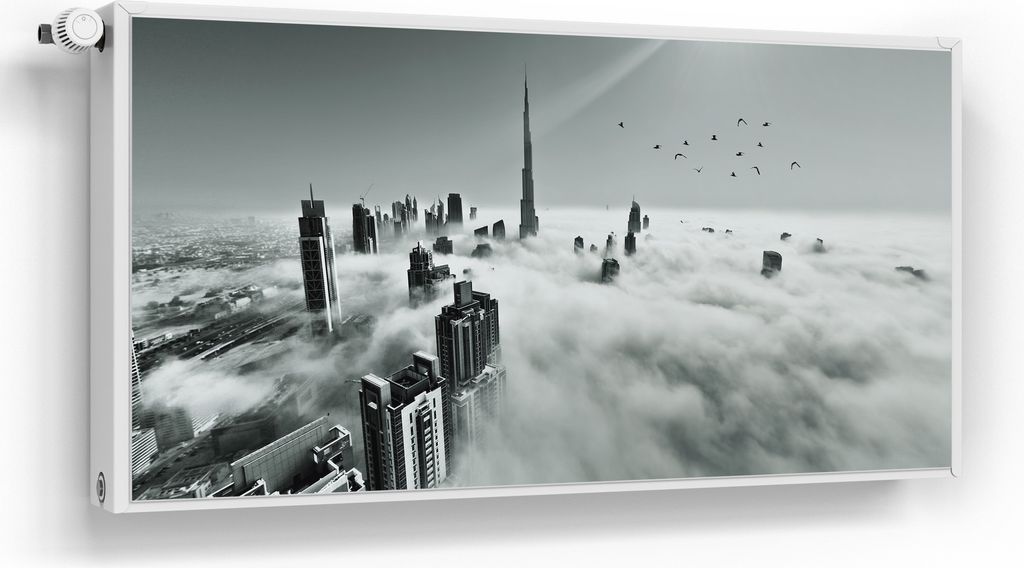 DEQORI Magnetmatte Heizung beschreibbar 120x60 cm 'Himmel über Dubai' Magnetfolie