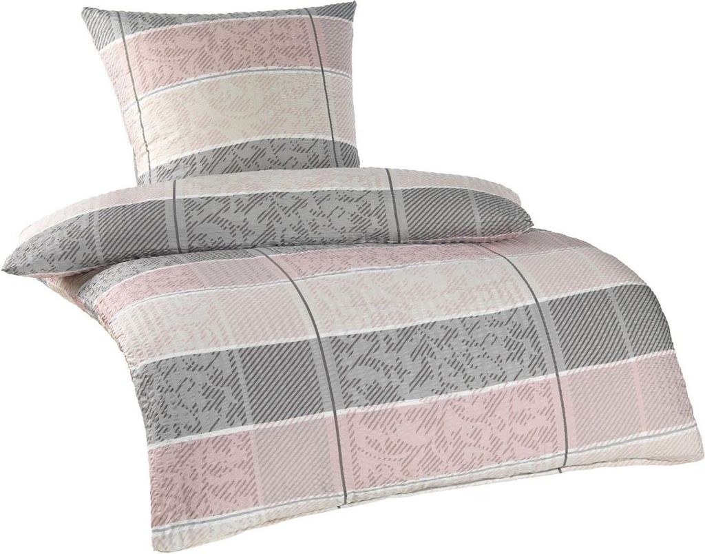 A bedding set, including a duvet cover and a pillowcase, displayed on a white background.