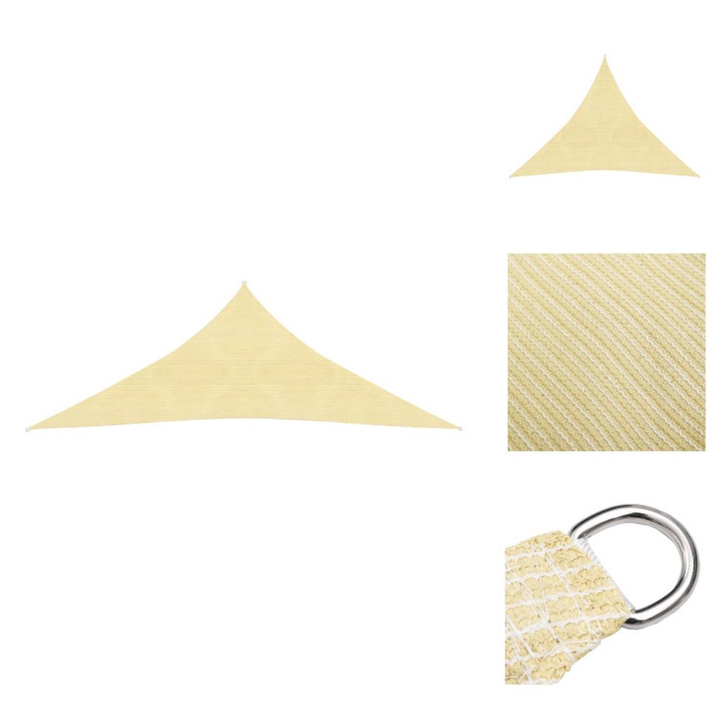 vidaXL Sonnensegel HDPE Dreieckig 3,6x3,6x3,6 m Beige - Sonnenschirme & Sonnenschutze