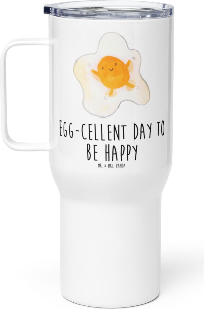 Mr. & Mrs. Panda Kaffee-to-go-Becher Spiegelei Ei - Weiß - Geschenk, Lustige Sprüche, Kaffee-Thermobecher, Edelstahl Tasse, Liebe, thermosbecher,...
