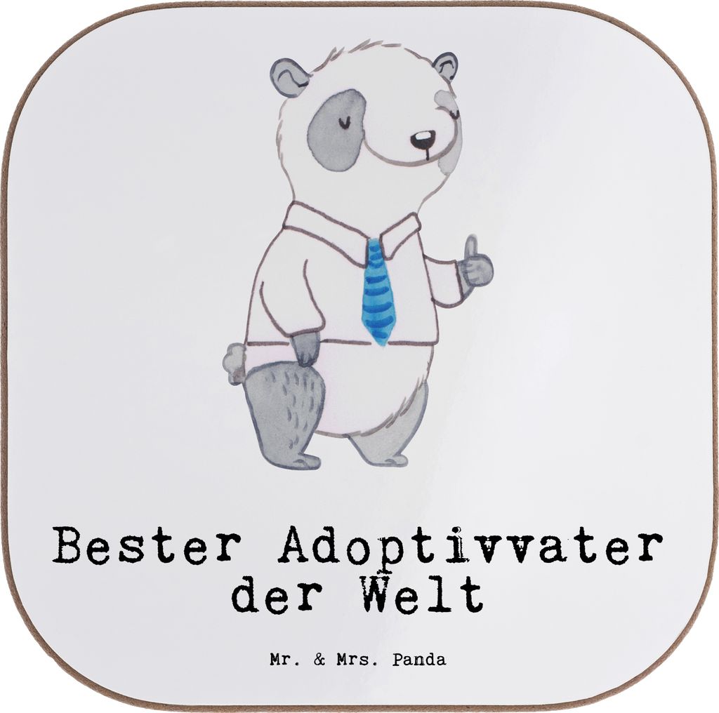Mr. & Mrs. Panda Untersetzer für Gläser Panda Bester Adoptivvater der Welt - Weiß - Geschenk, Geschenkidee, Adoptiv Vater, Coaster, Adoption, Ho...