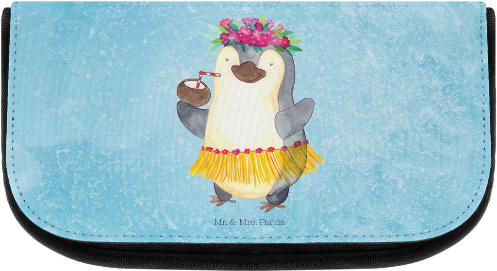 Mr. & Mrs. Panda Organizer Pinguin Kokosnuss - Eisblau - Geschenk, kulturtäschchen, Urlaub, Make-up, Kulturtasche, Waschbeutel, Erholt, Hawaii, ko...