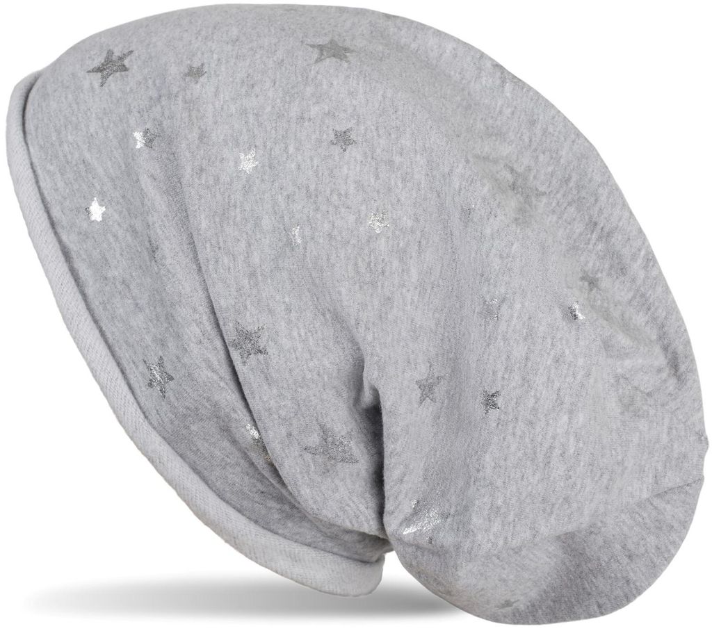 styleBREAKER Beanie Mütze mit all over Metallic Sterne Produktbild 