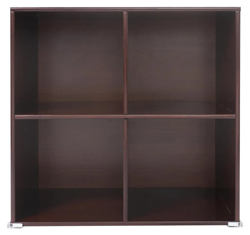 Étagère cubique bois marron 4 cases pour optimiser le rangement du salon
