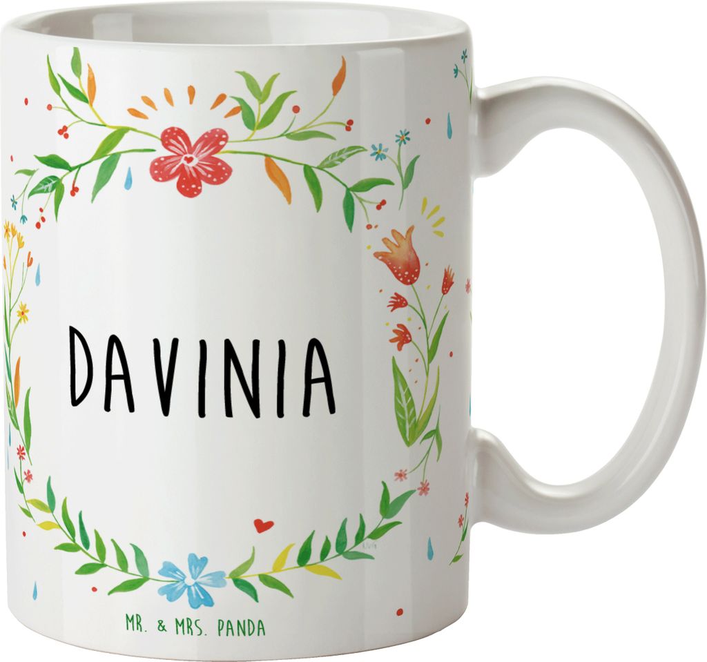Mr. & Mrs. Panda Henkeltasse Davinia - Geschenk, Teepott, Tasse mit Spruch, Becher, kaffeebecher keramik, kaffeetasse bedruckt
